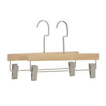 High Quality No Paint Men wooden pants hanger OEM With Clips For Adult